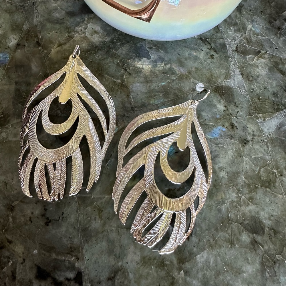 NWOT Kendra Scott Silver Large Dangles